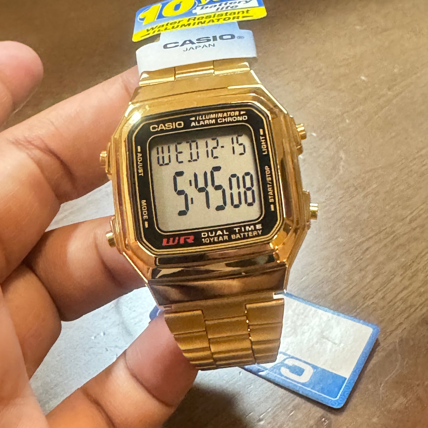 Casio Watch for Ladies or for Men or for Young Teen 34 mm Case Diameter Lightweight in your wrist This is a brand new item Color Gray Water Resistant Wrist fits up to 8 inches LONG Stainless Steel Gray Band
