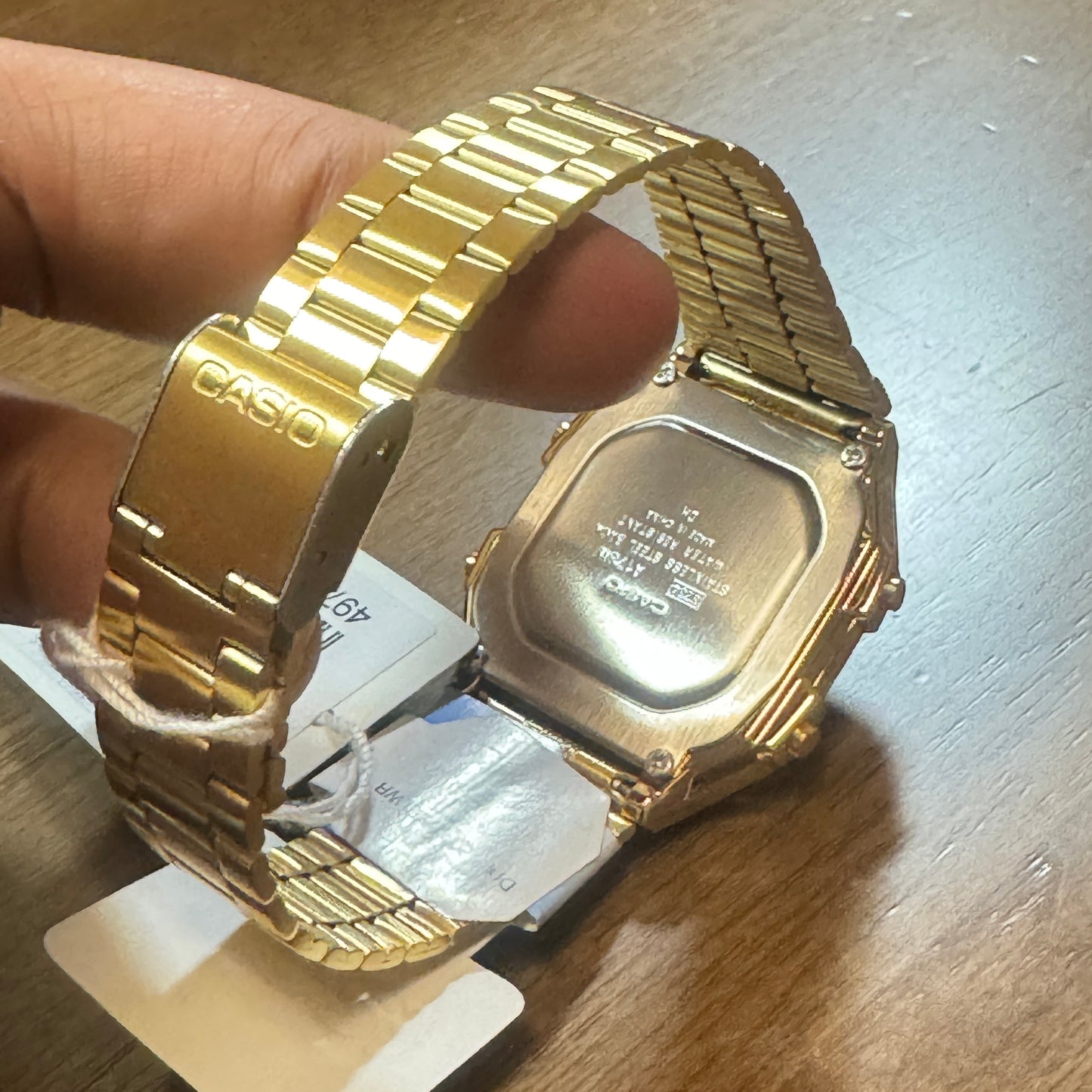 Casio Watch for Ladies or for Men or for Young Teen 34 mm Case Diameter Lightweight in your wrist This is a brand new item Color Gray Water Resistant Wrist fits up to 8 inches LONG Stainless Steel Gray Band
