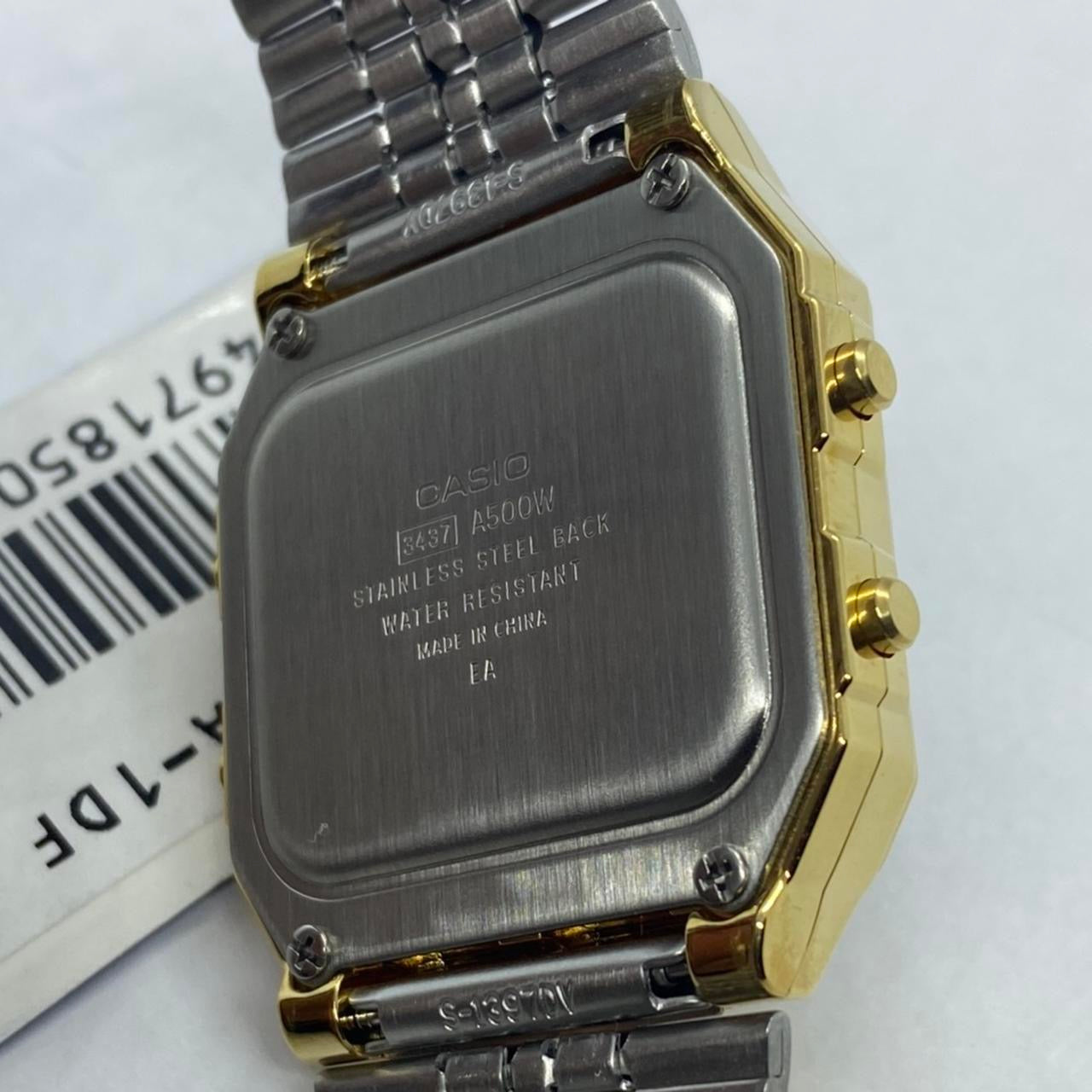 Casio Goldtone Color
Watch ,
Unisex Wrist Size ,
Adjustable Band
Band Expand up to 8 inches Long,
35 mm Diameter New Item
Stainless Steel
Digital Movement