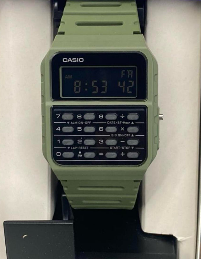 Casio Calculator Watch , Unisex Size 34 mm Diameter , Lightweight in Your Wrist , 8 inches Wrist Round Long