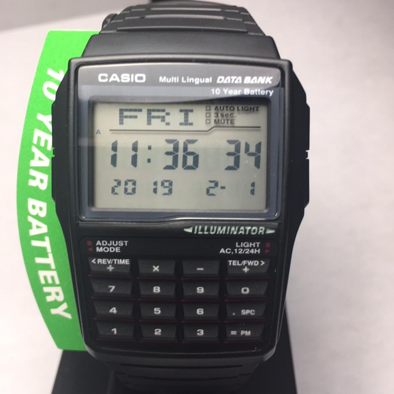 Casio Calculator Watch , Unisex Size 34 mm Diameter , Lightweight in Your Wrist , 8 inches Wrist Round Long