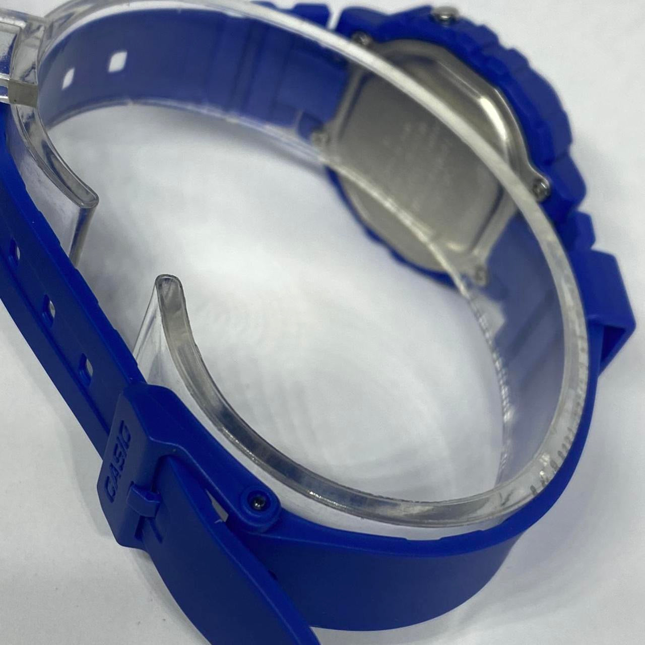 Casio small watch for ladies or young teen . Digital Movement , Color Blue 30mm Diameter , New Item, Fits up to 7 inches LONG , New ITEM