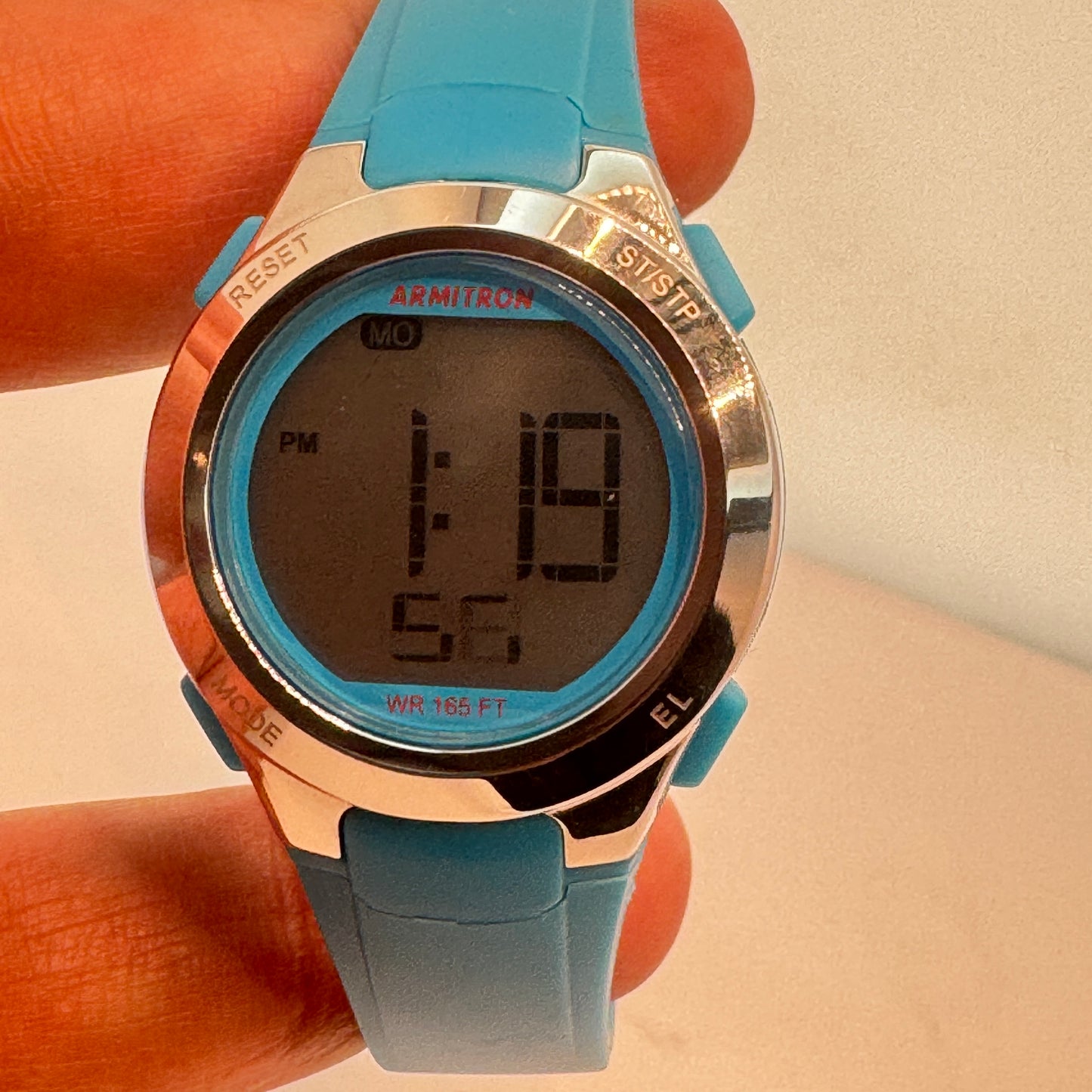Armitron small Watch for Ladies or Young Teen Brand New Item, 30 mm Diameter, Rubber Plastic Band , Digital Movement