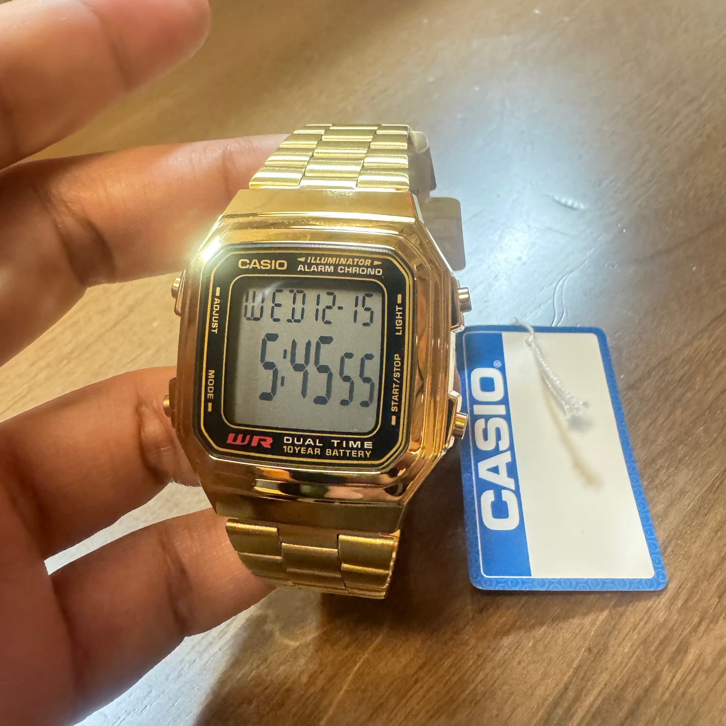 Casio Watch for Ladies or for Men  or for Young  Teen   34 mm Case Diameter  Lightweight in your wrist  This is a brand new item  Color Gray  Water Resistant  Wrist fits up to 8 inches LONG  Stainless Steel Gray Band