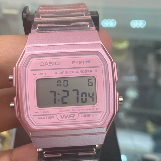 Brand new  Casio Watch for Ladies : Teen or Men Unisex Size Diameter : 34mm Diameter Digital This is brand new design just came This is a brand new item&nbsp; Color PINK&nbsp; Jelly See-Through Band&nbsp; Water Resistant&nbsp;