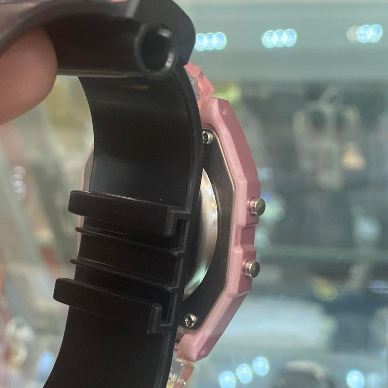 Casio Watch for Men or Ladies or for Teen New item&nbsp;  Unisex&nbsp; Size 34 mm Diameter&nbsp;  Pink&nbsp; Color&nbsp;  Digital movement , Timer , Alarm, Calendar , Light&nbsp;  Fits up to 8 inches long&nbsp;