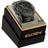 Elgin Brand Watch for Men Color Black and Gray 44 mm Diameter Large Size